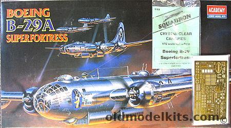 Academy 1/72 Boeing B-29A Superfortress with Eduard Photoetch Details and Squadron Upgrade Canopies, 2111 plastic model kit